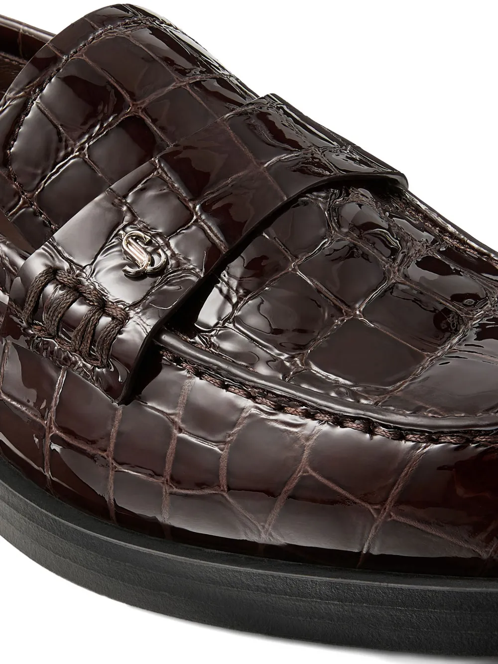 Jimmy Choo Ivy loafers met krokodillen-reliëf Bruin