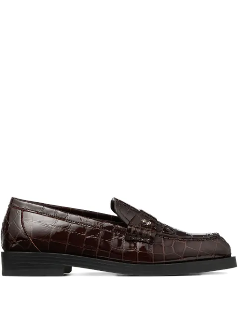 Jimmy Choo Ivy crocodile-embossed loafers