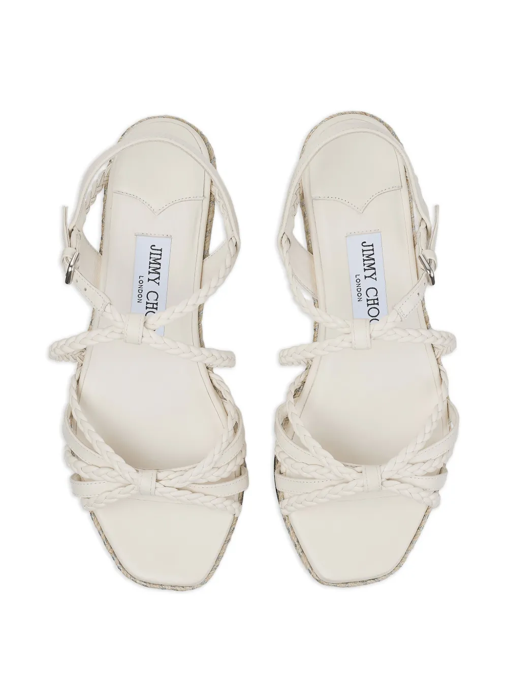 Jimmy Choo Nyra 60 gevlochten espadrilles Wit