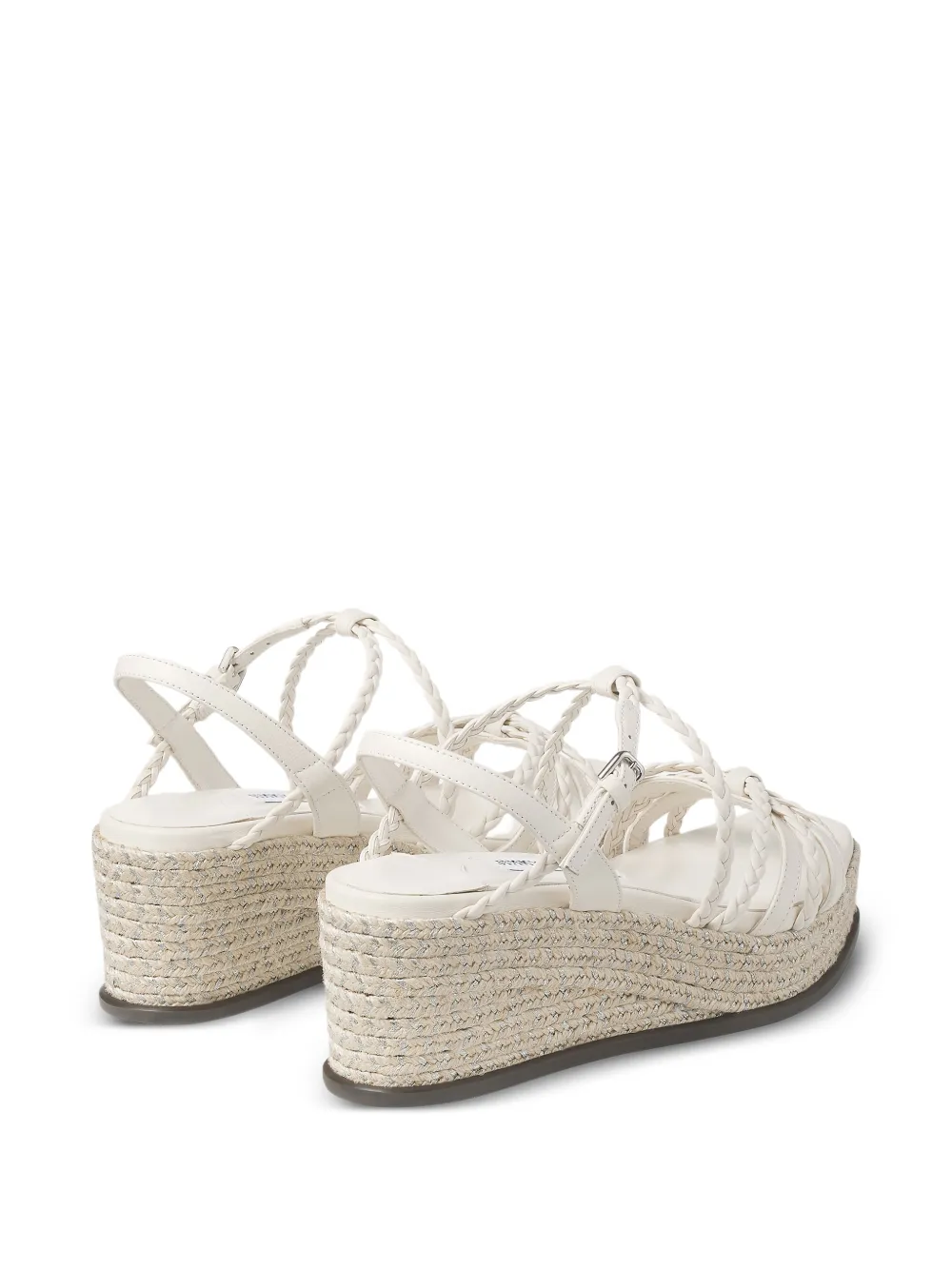Jimmy Choo Nyra 60 gevlochten espadrilles Wit