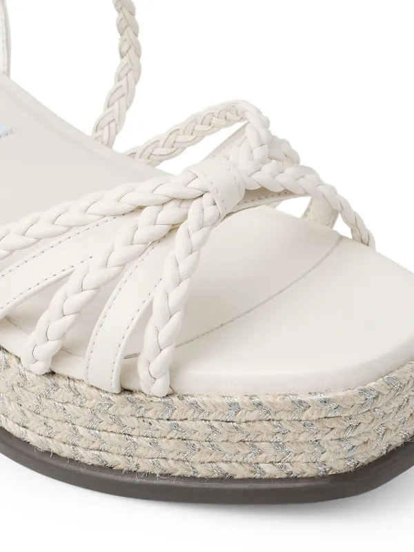 Jimmy Choo Nyra 60 Braided Espadrille Sandals | White | FARFETCH