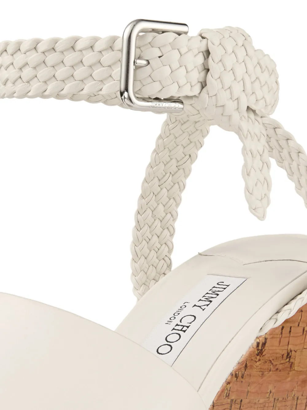 Jimmy Choo Jori sandalen met plateauzool en gevlochten enkel Wit