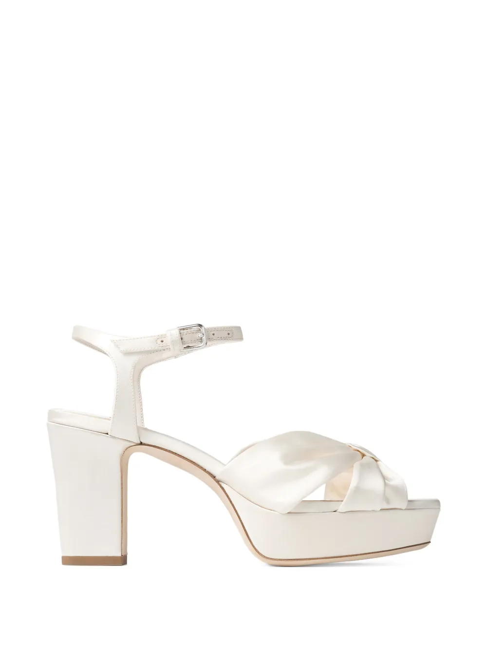 Jimmy Choo knotted heloise platform sandals - White