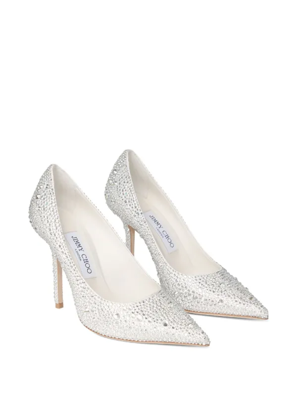 Jimmy Choo Love 100 ビジューポインテッドトゥパンプス | シルバー