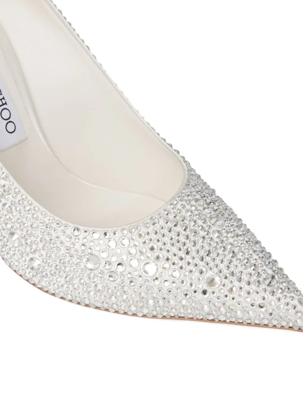 Jimmy Choo Love 100 ビジューポインテッドトゥパンプス | シルバー