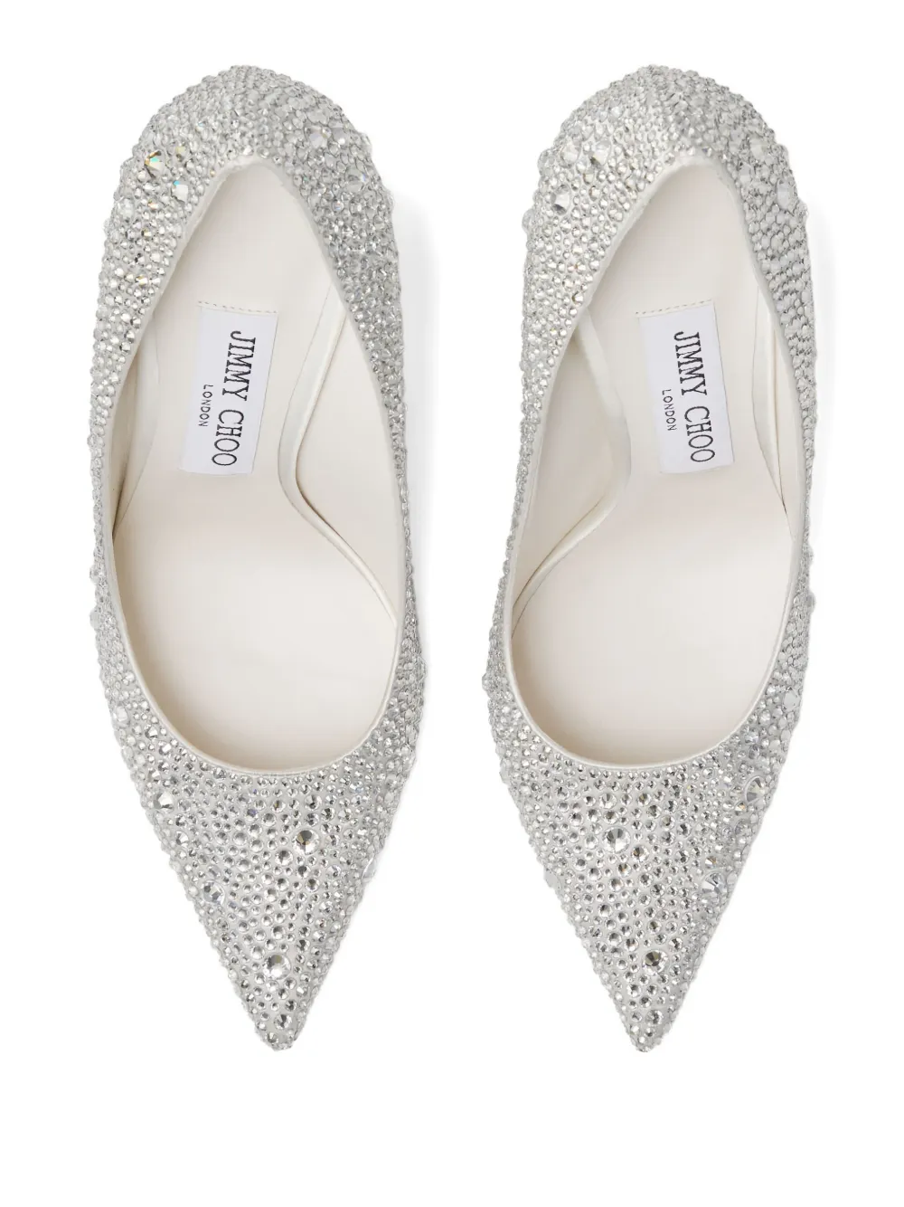 Jimmy Choo 100 mm Love laarzen met puntige neus en verfraaid met kristallen Zilver