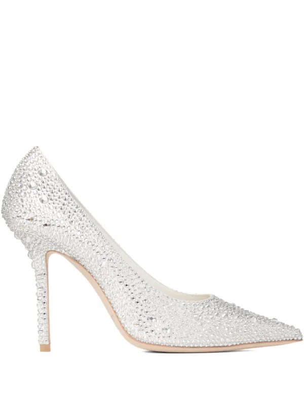 Jimmy Choo Love 100 ビジューポインテッドトゥパンプス | シルバー