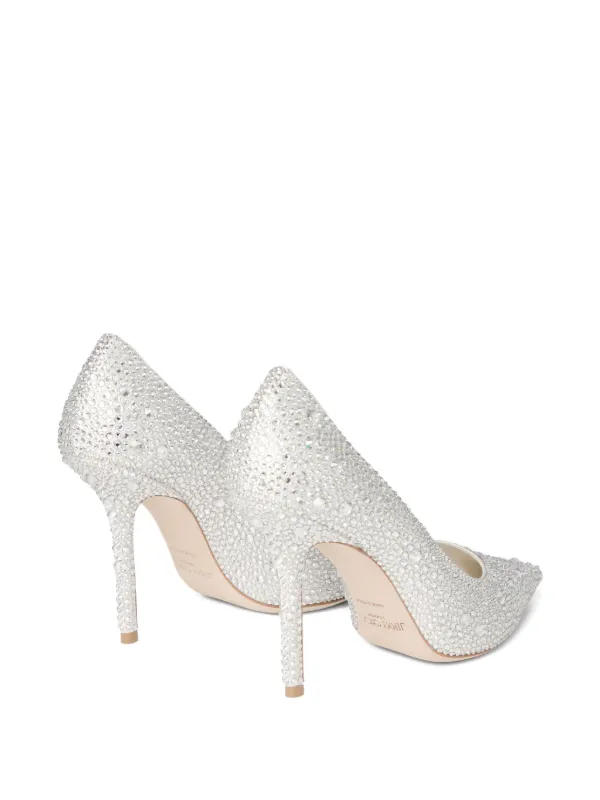 Jimmy Choo Love 100 ビジューポインテッドトゥパンプス | シルバー