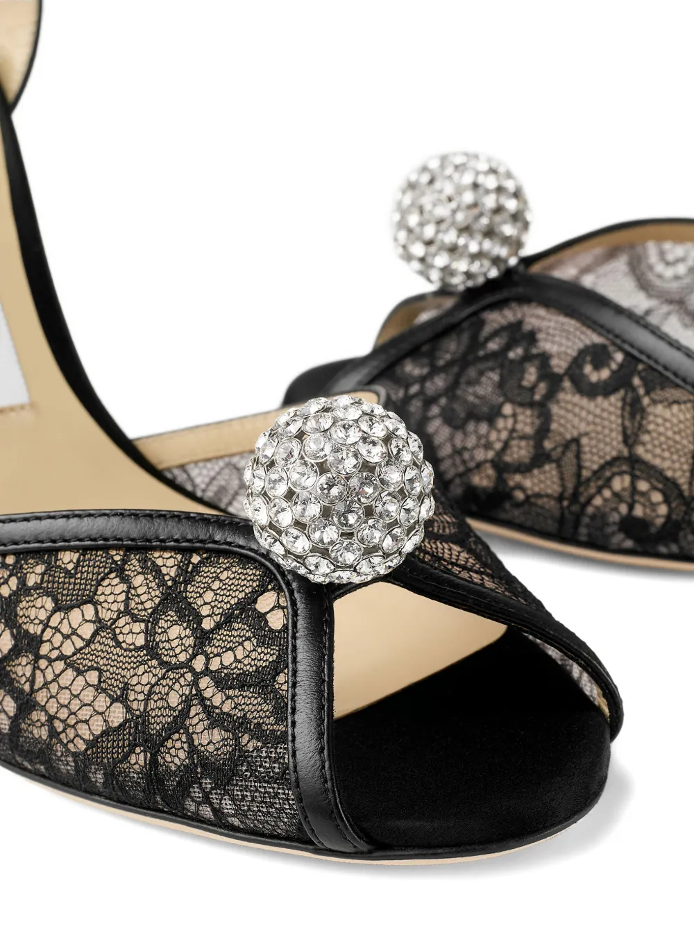 Jimmy Choo 85mm Sacora Crystal-detail Sandals In Black