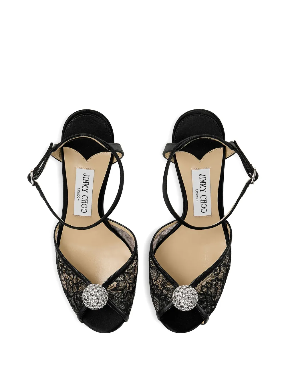 Jimmy Choo 85mm Sacora Crystal-detail Sandals In Black