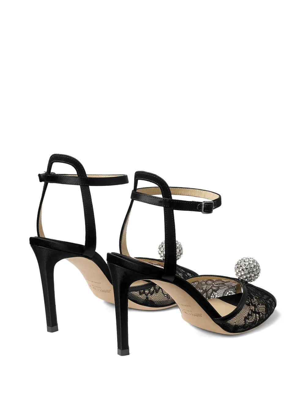 Jimmy Choo 85mm Sacora Crystal-detail Sandals In Black