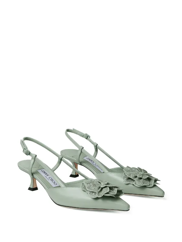 Jimmy Choo Mimmi 50 スリングバック パンプス | グリーン | FARFETCH JP