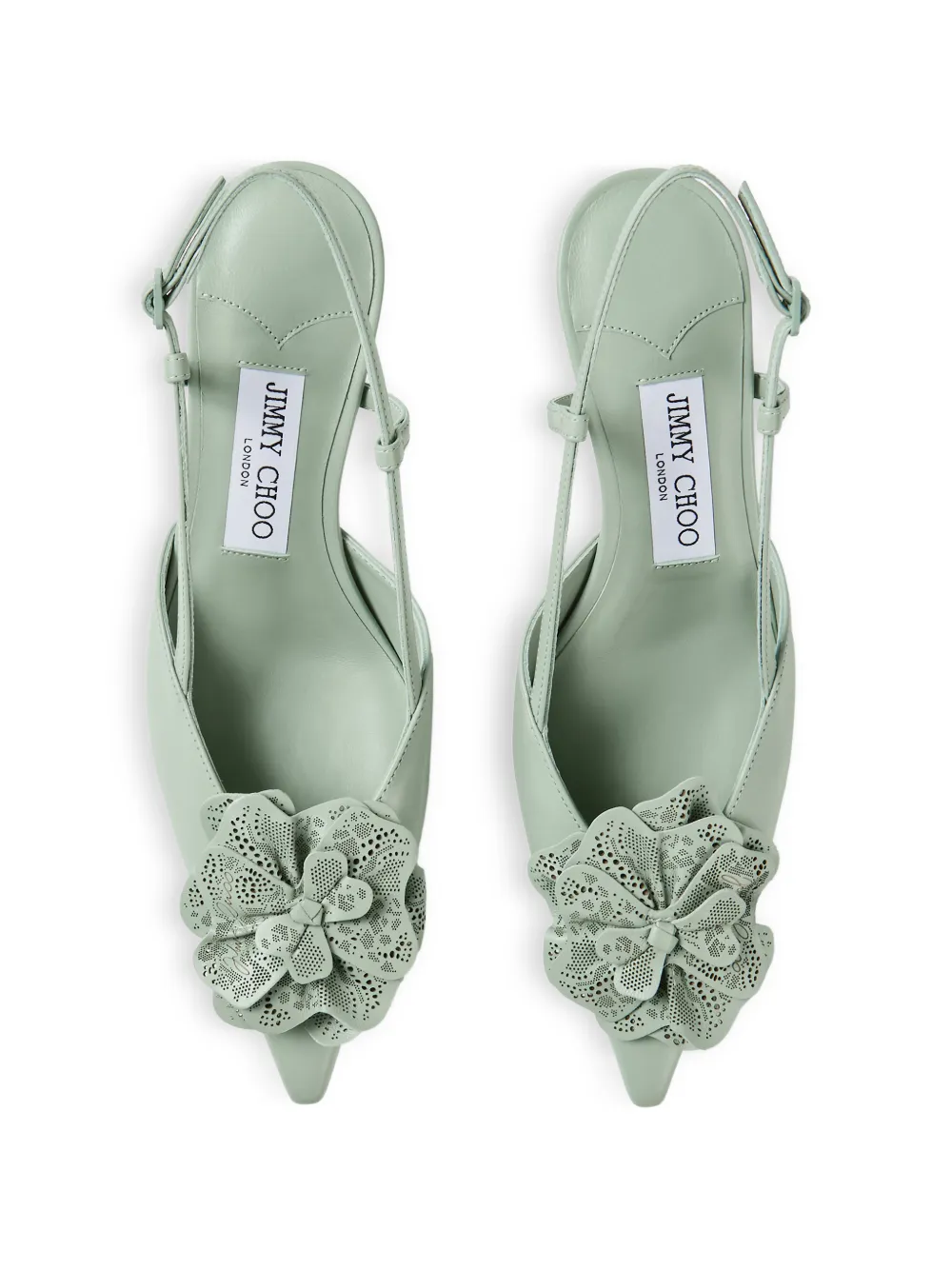 Jimmy Choo Mimmi slingback pumps met bloemenprint Groen