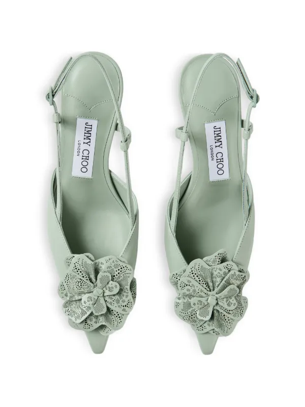 Jimmy Choo Mimmi 50 スリングバック パンプス | グリーン | FARFETCH JP