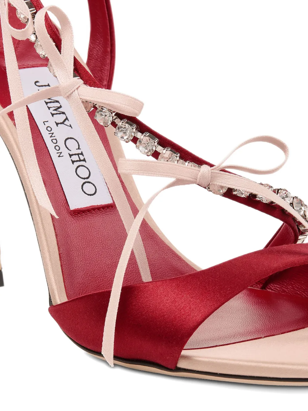 Jimmy Choo 100 mm sandalen verfraaid met kristallen Rood