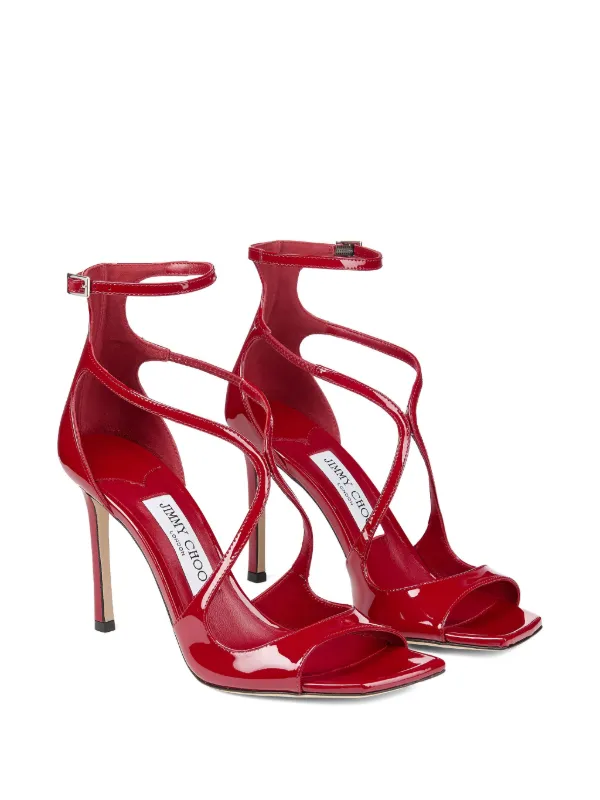 Jimmy Choo Azia 95 Leather Sandals | Red | FARFETCH CA