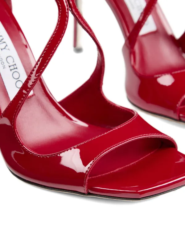 Jimmy Choo Azia 95 Leather Sandals | Red | FARFETCH IN