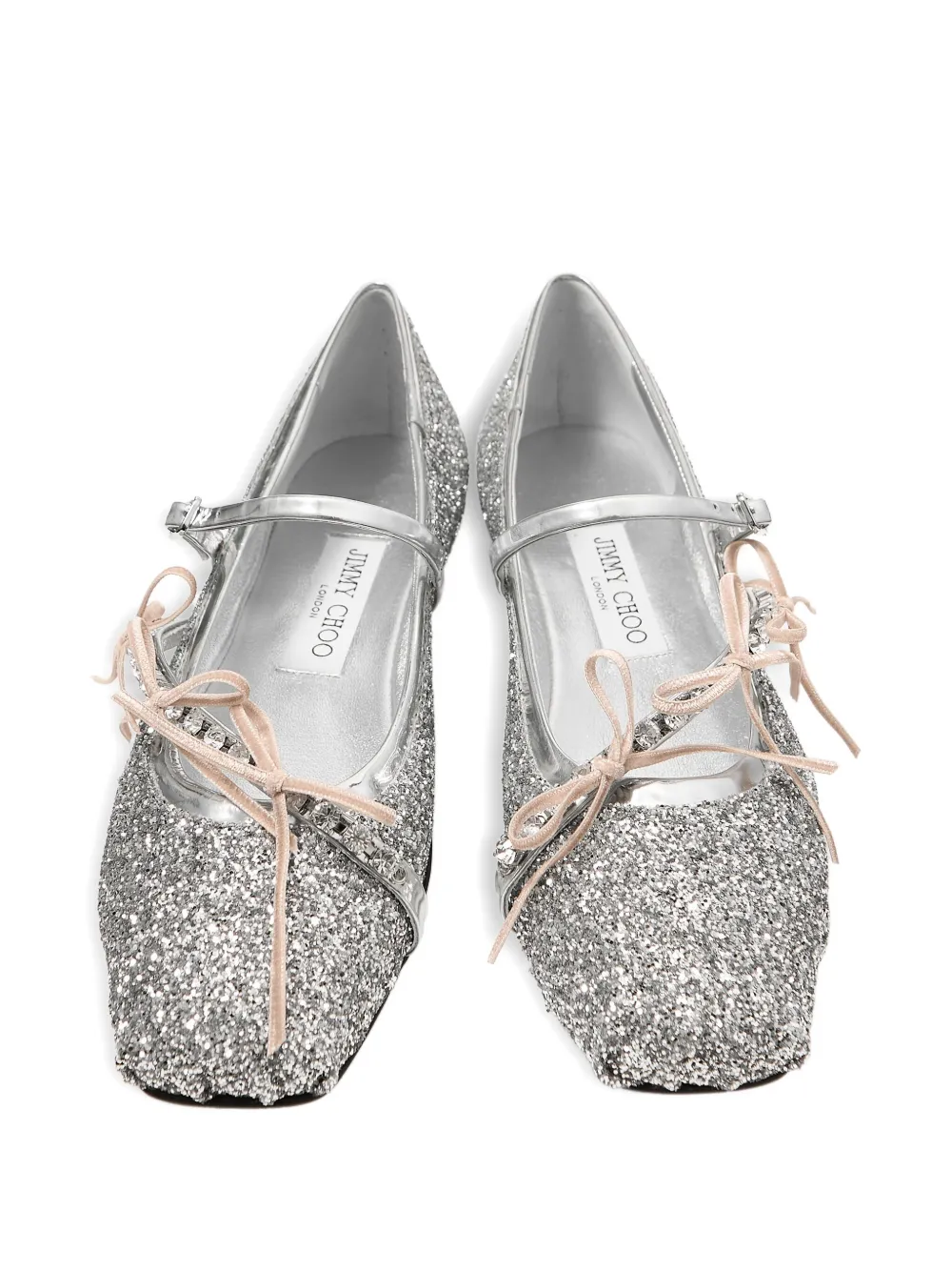 Jimmy Choo Ballerina's met vierkante neus Zilver