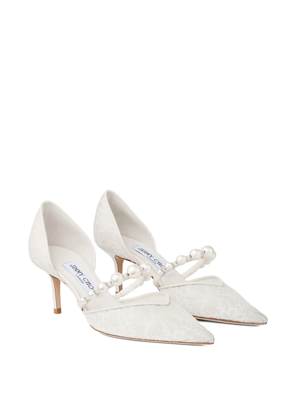 Jimmy Choo Aurelie pumps verfraaid met parel Wit