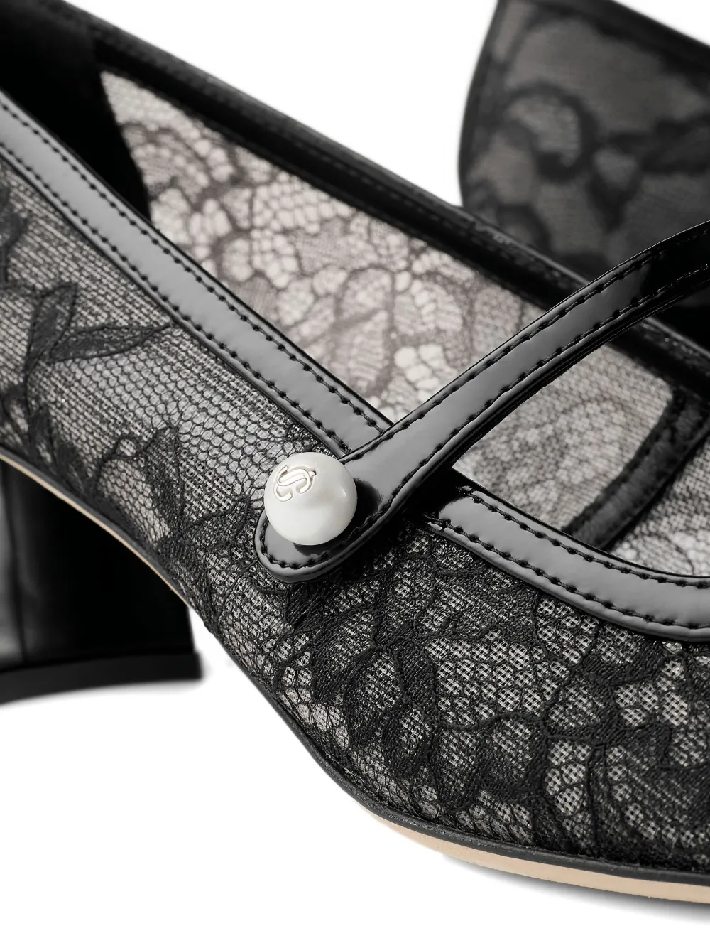 Jimmy Choo 45 mm Elisa pumps verfraaid met kant Zwart