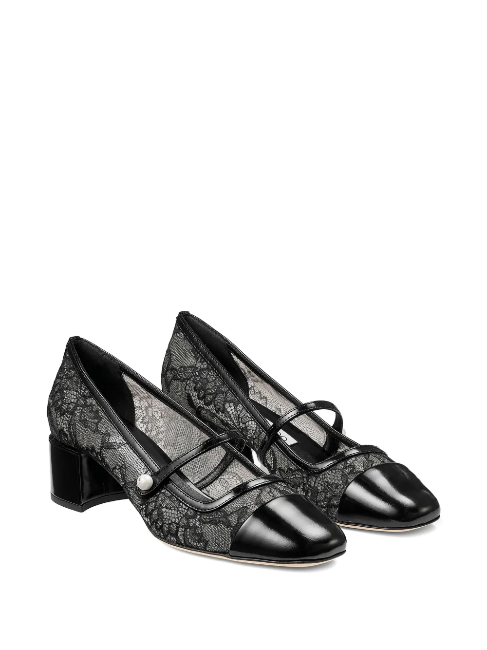 Jimmy Choo 45 mm Elisa pumps verfraaid met kant Zwart