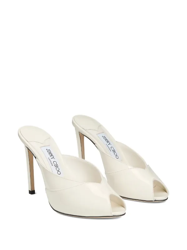 Jimmy Choo Brigitte 100 peep-toe Mules | Neutrals | FARFETCH