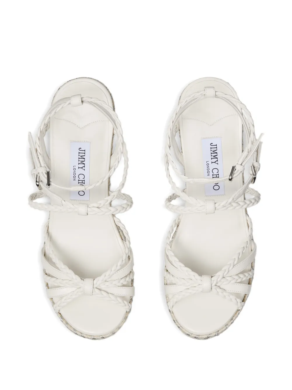 Jimmy Choo Nyra sandalen met gevlochten bandje Wit