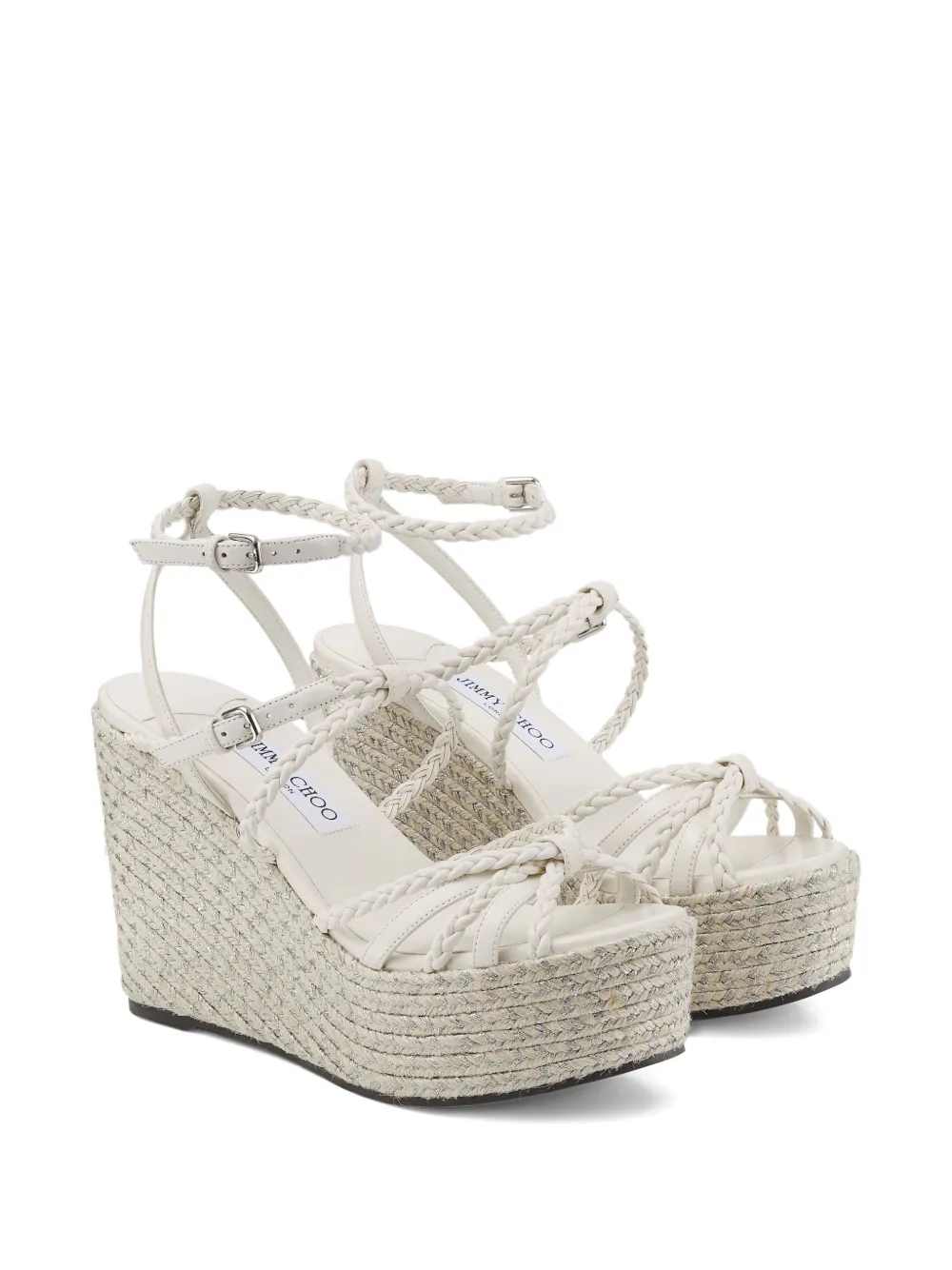 Jimmy Choo Nyra sandalen met gevlochten bandje Wit