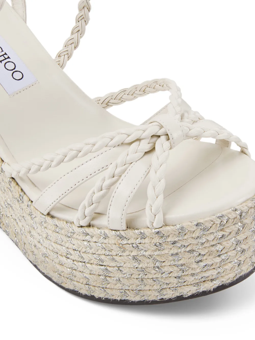 Jimmy Choo Nyra sandalen met gevlochten bandje Wit
