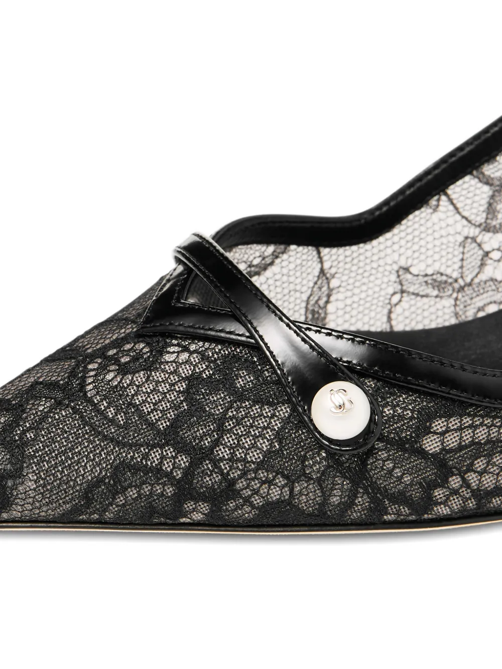 Jimmy Choo 45 Mm Amita Lace-embellishment Pumps In Black