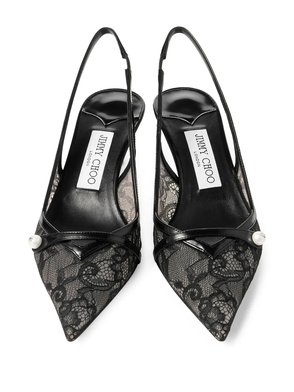  Jimmy Choo 45 Mm Amita Lace-embellishment Pumps - Black 