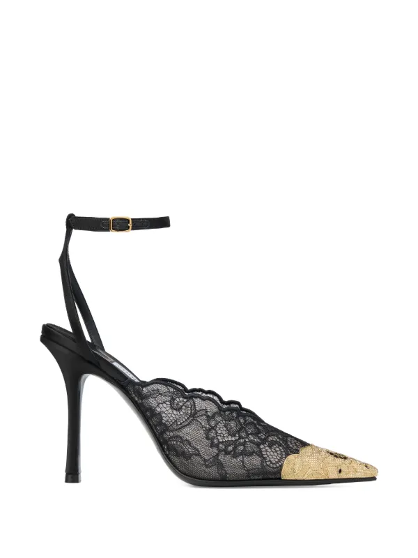 Jimmy Choo Faiz 100 レース メタルトゥ パンプス | ブラック