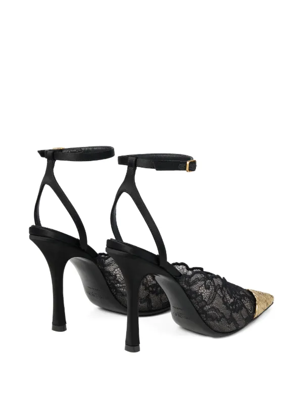 Jimmy Choo Faiz 100 レース メタルトゥ パンプス | ブラック