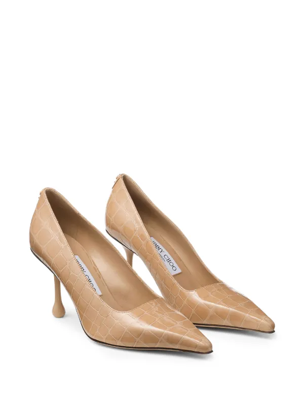 Jimmy Choo Ixia 80 クロコエンボス パンプス | ブラウン | FARFETCH JP