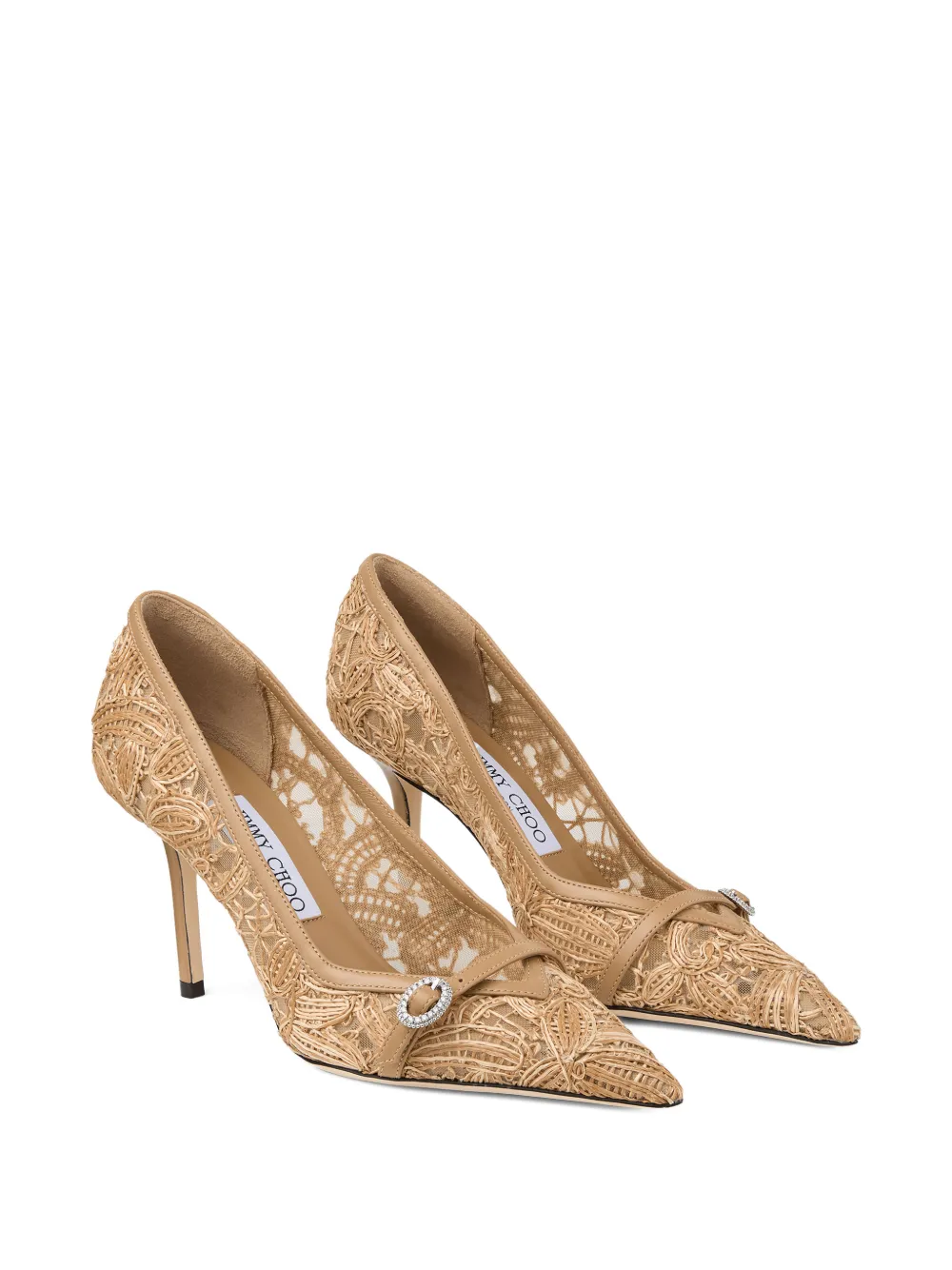 Jimmy Choo Cappuccino pumps met kanten gesp Beige