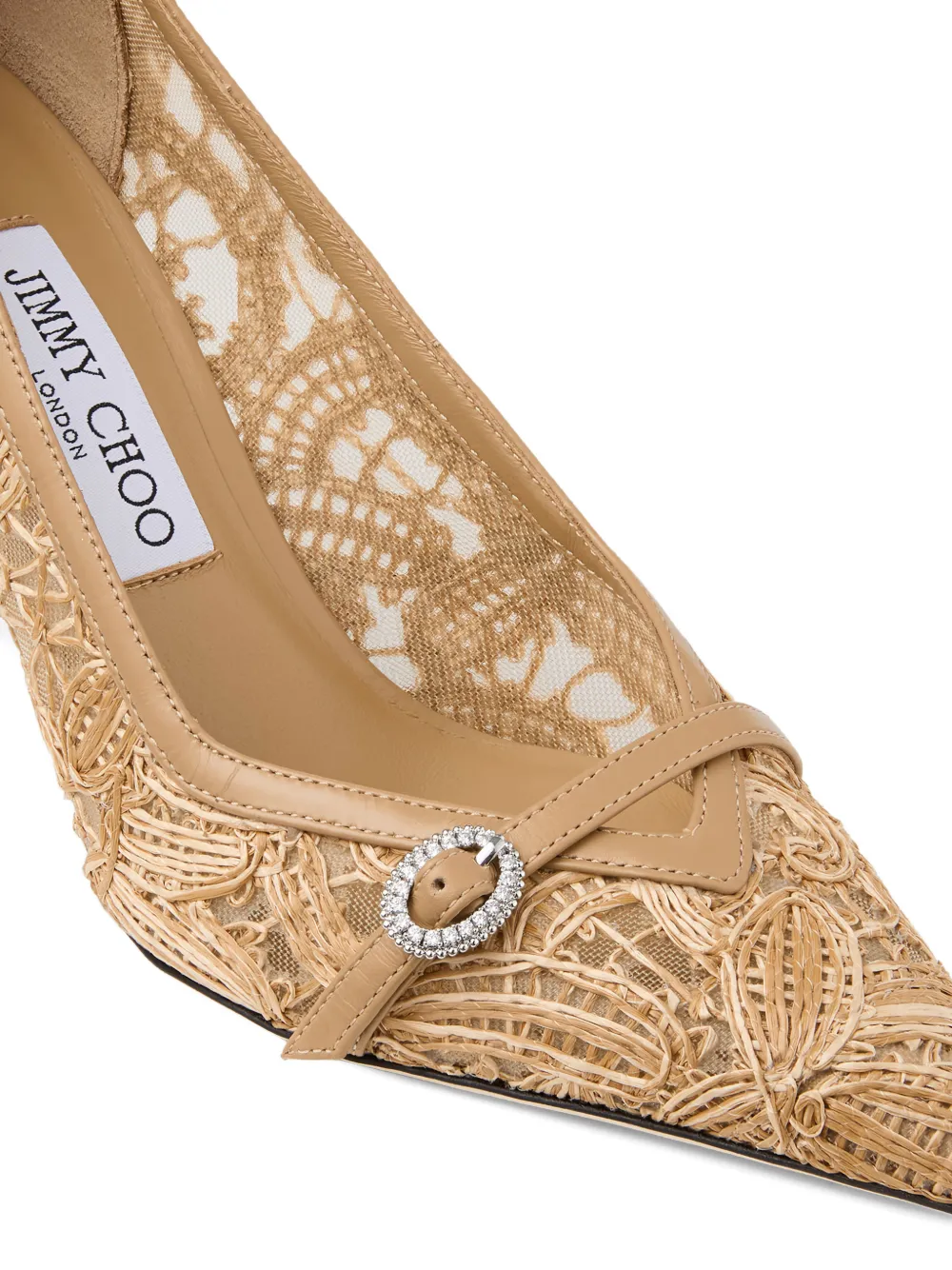 Jimmy Choo Cappuccino pumps met kanten gesp Beige