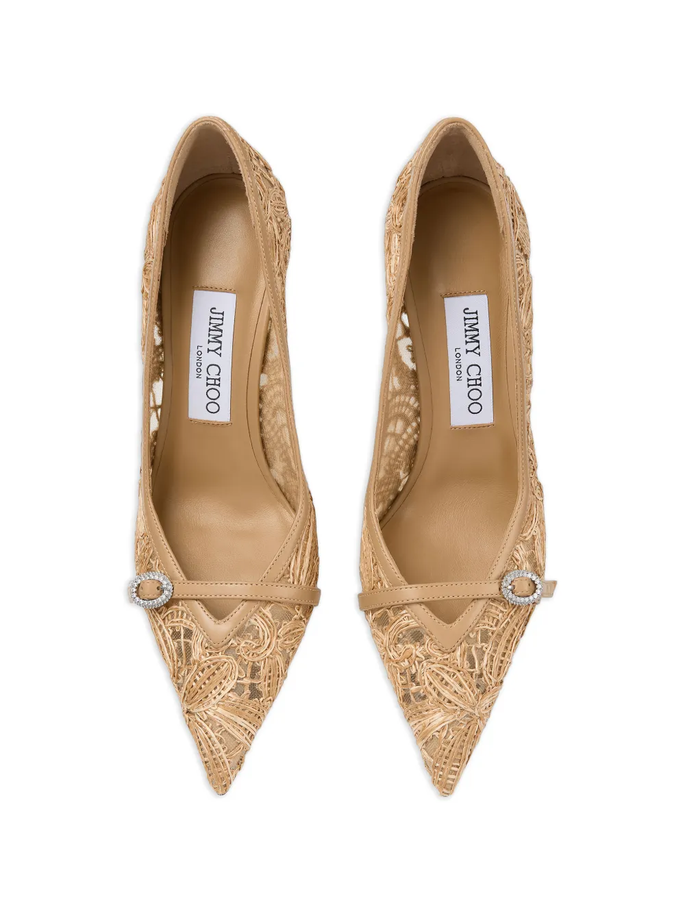 Jimmy Choo Cappuccino pumps met kanten gesp Beige