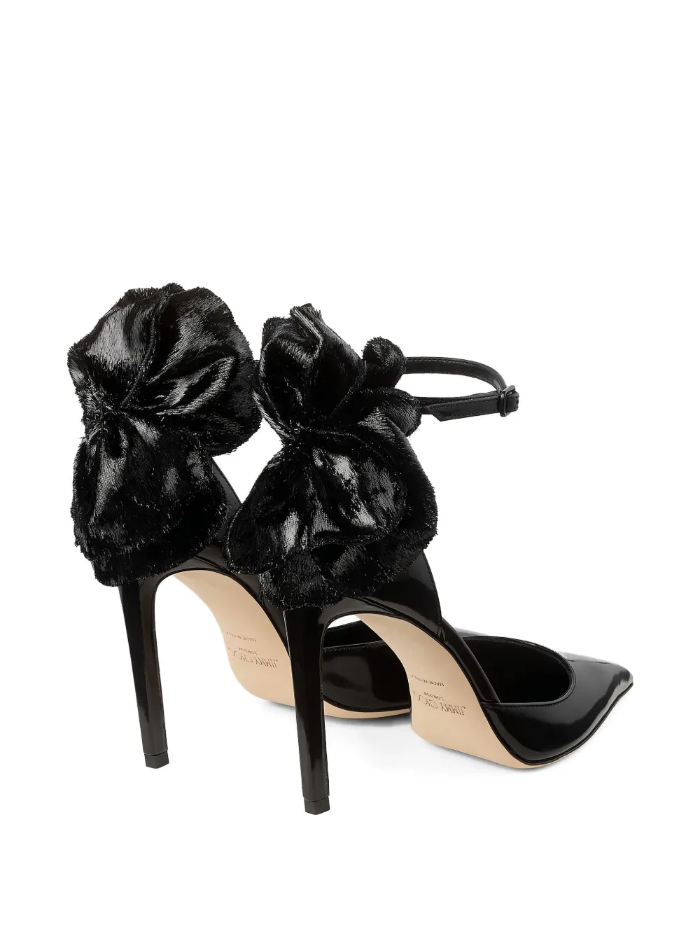 Jimmy Choo 100 mm Marja pumps met enkelbandje en strik Zwart