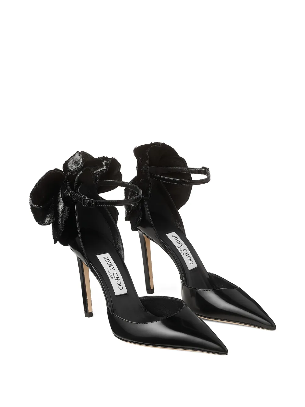 Jimmy Choo 100 mm Marja pumps met enkelbandje en strik Zwart
