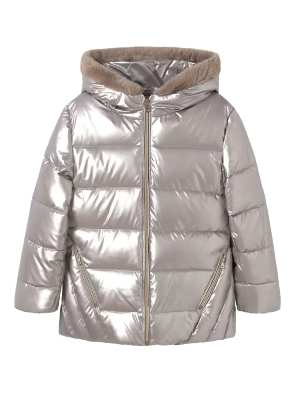 Mayoral Cappotto imbottito con cappuccio - Argento