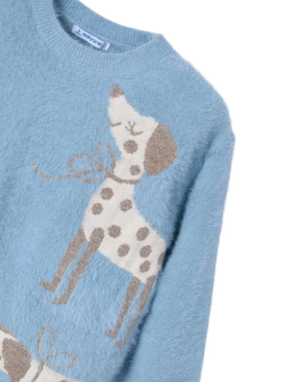 Mayoral Intarsia gebreide trui met puppy detail Blauw