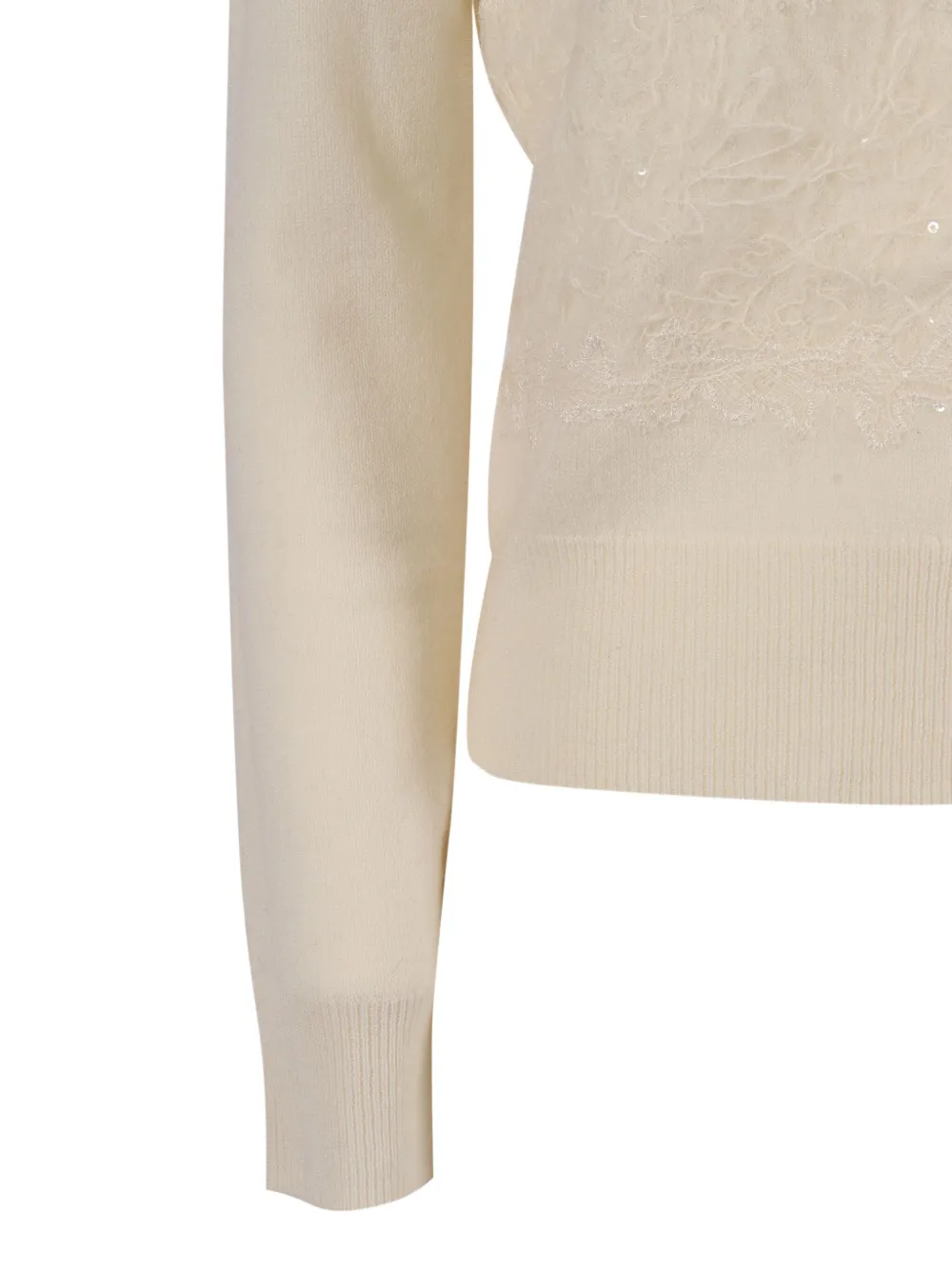 Ermanno Scervino Knitted Cardigan In Neutral