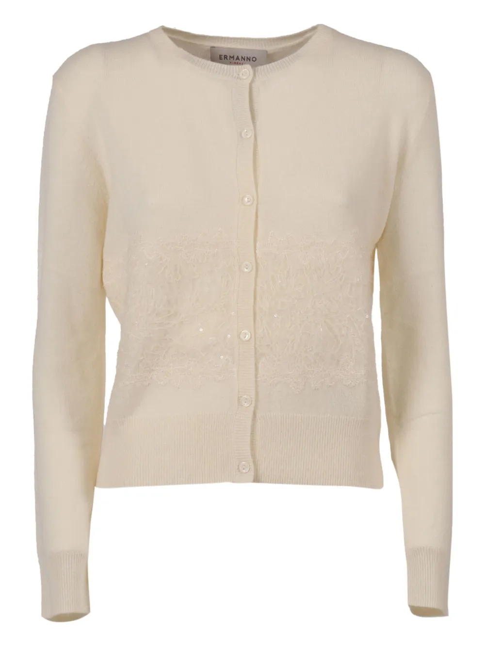 Ermanno Scervino Knitted Cardigan In Neutral