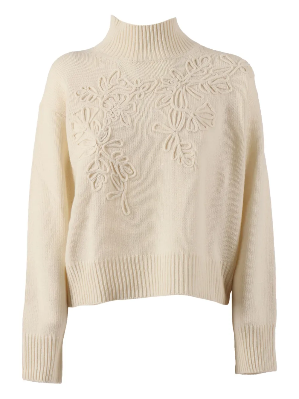 Ermanno Scervino embroidery turtleneck sweater | Neutrals | Image 1