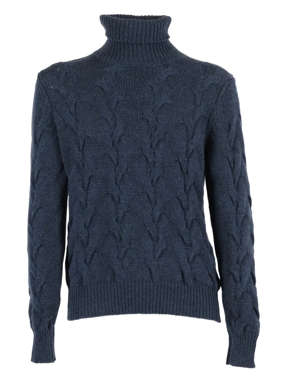 Filippo De Laurentiis Rollkragenpullover mit Zopfmuster | Blau | Image 1