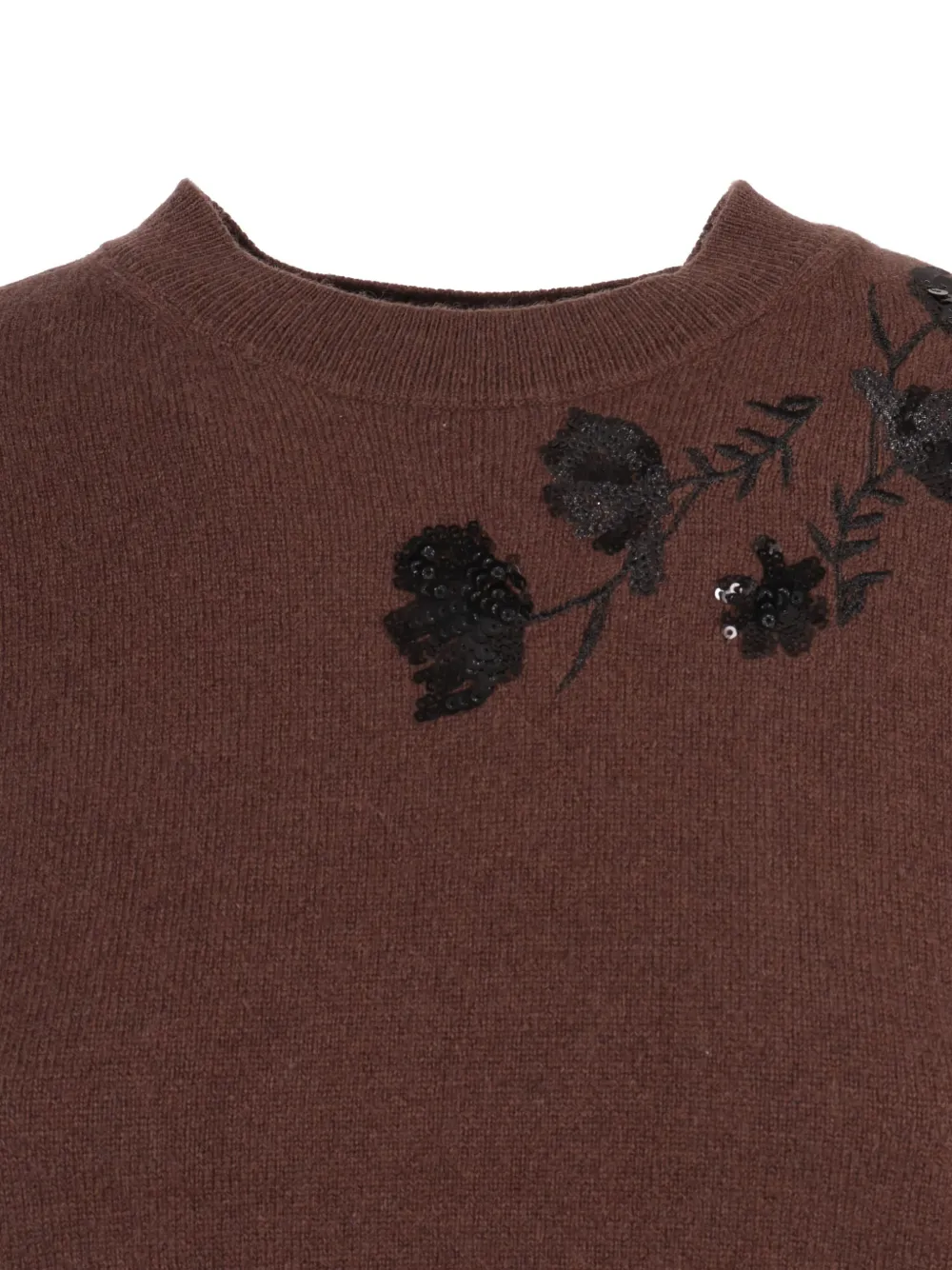 Ermanno Scervino Floral-motif Sequinned Vest In Brown