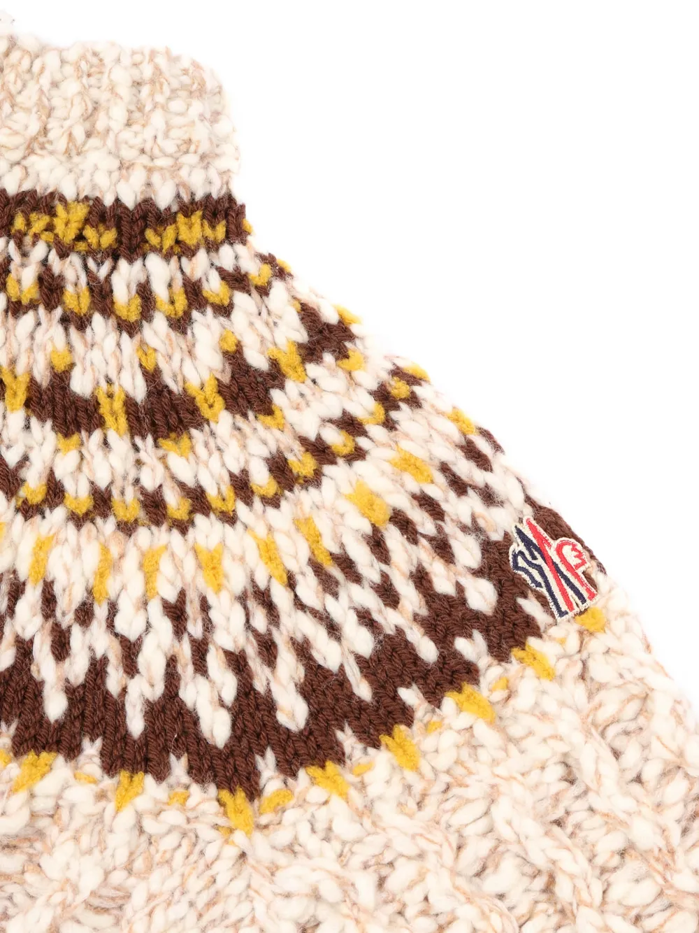 Moncler Grenoble Trui met ronde hals en yoke-detail Beige