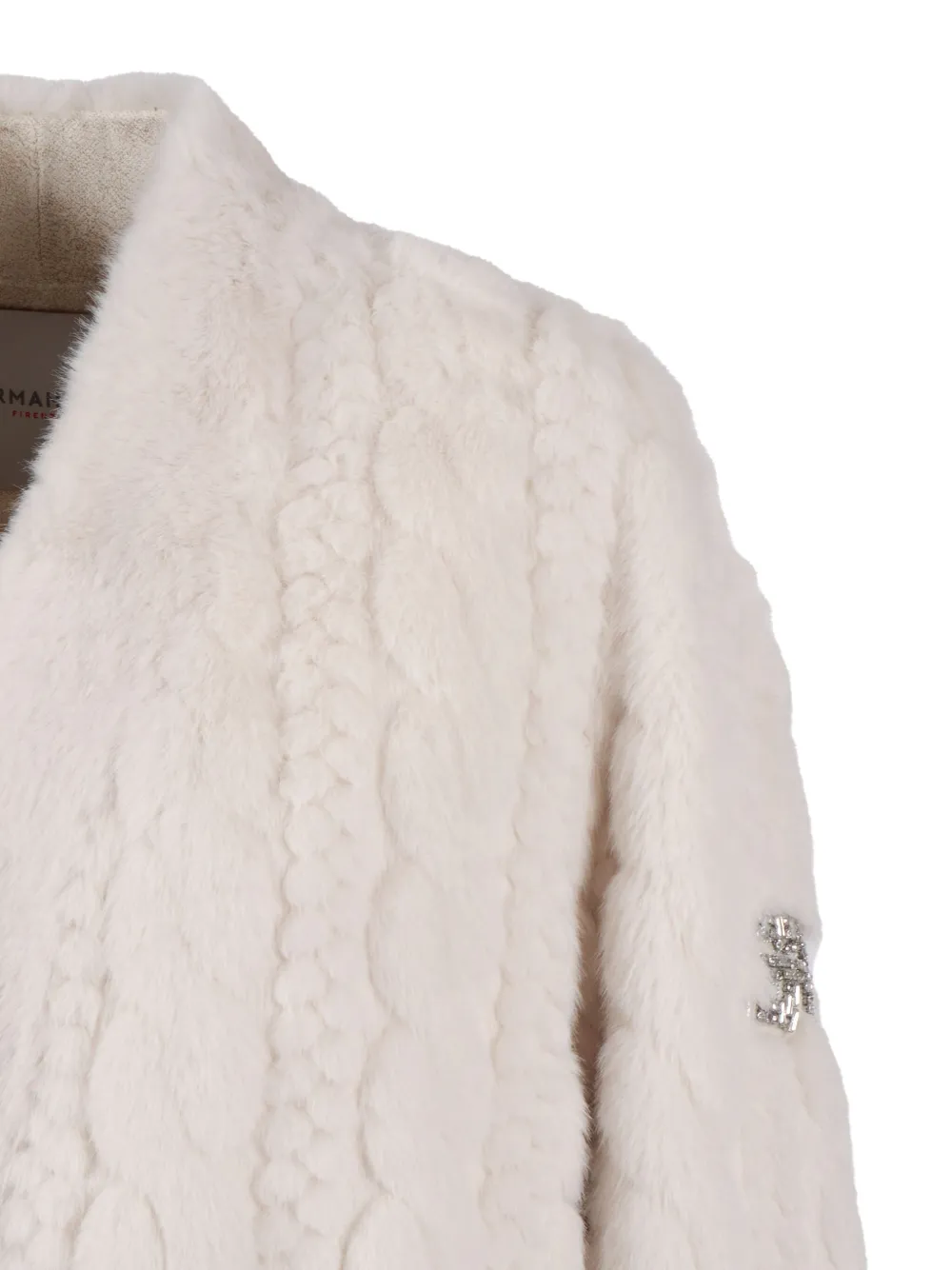 Ermanno Scervino Long-sleeved Knitted Cardigan In Neutral