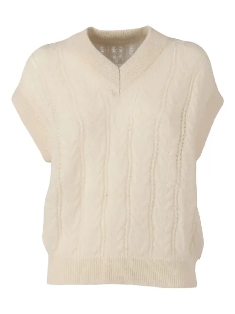 Filippo De Laurentiis cable-knit V-neck vest