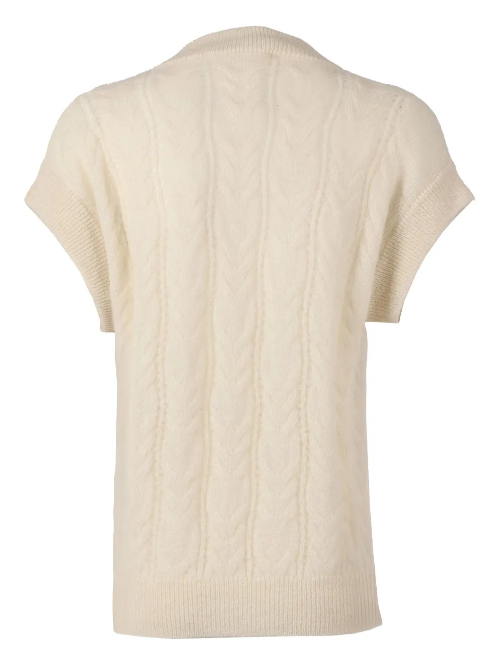 Filippo De Laurentiis Cable-knit V-neck Vest In Neutral